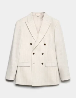 Slim Fit Pinstripe Double Breasted Jacket