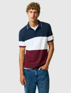 Slim Fit Pure Cotton Colour Block Polo Shirt