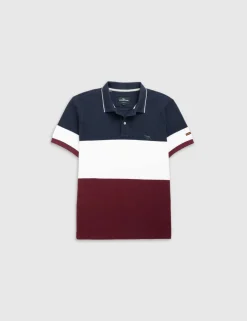 Slim Fit Pure Cotton Colour Block Polo Shirt