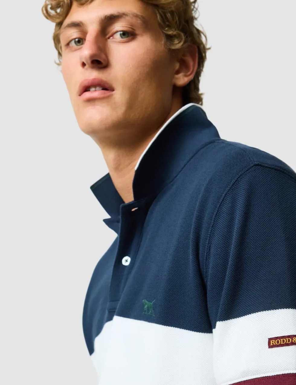 Slim Fit Pure Cotton Colour Block Polo Shirt