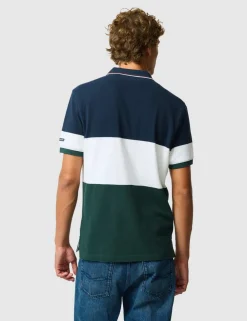 Slim Fit Pure Cotton Colour Block Polo Shirt
