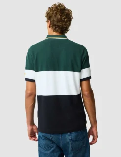 Slim Fit Pure Cotton Colour Block Polo Shirt
