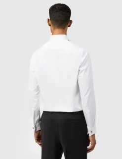 Slim Fit Pure Cotton Double Cuff Shirt