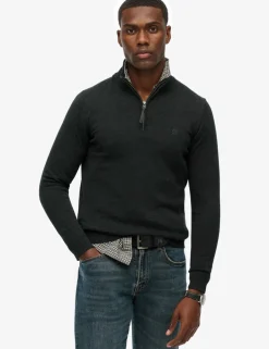 Slim Fit Pure Cotton Half Zip Jumper