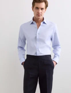 Slim Fit Pure Cotton Luxury Textured Shirt