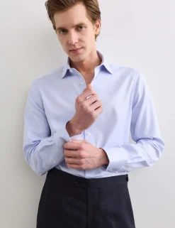 Slim Fit Pure Cotton Luxury Textured Shirt