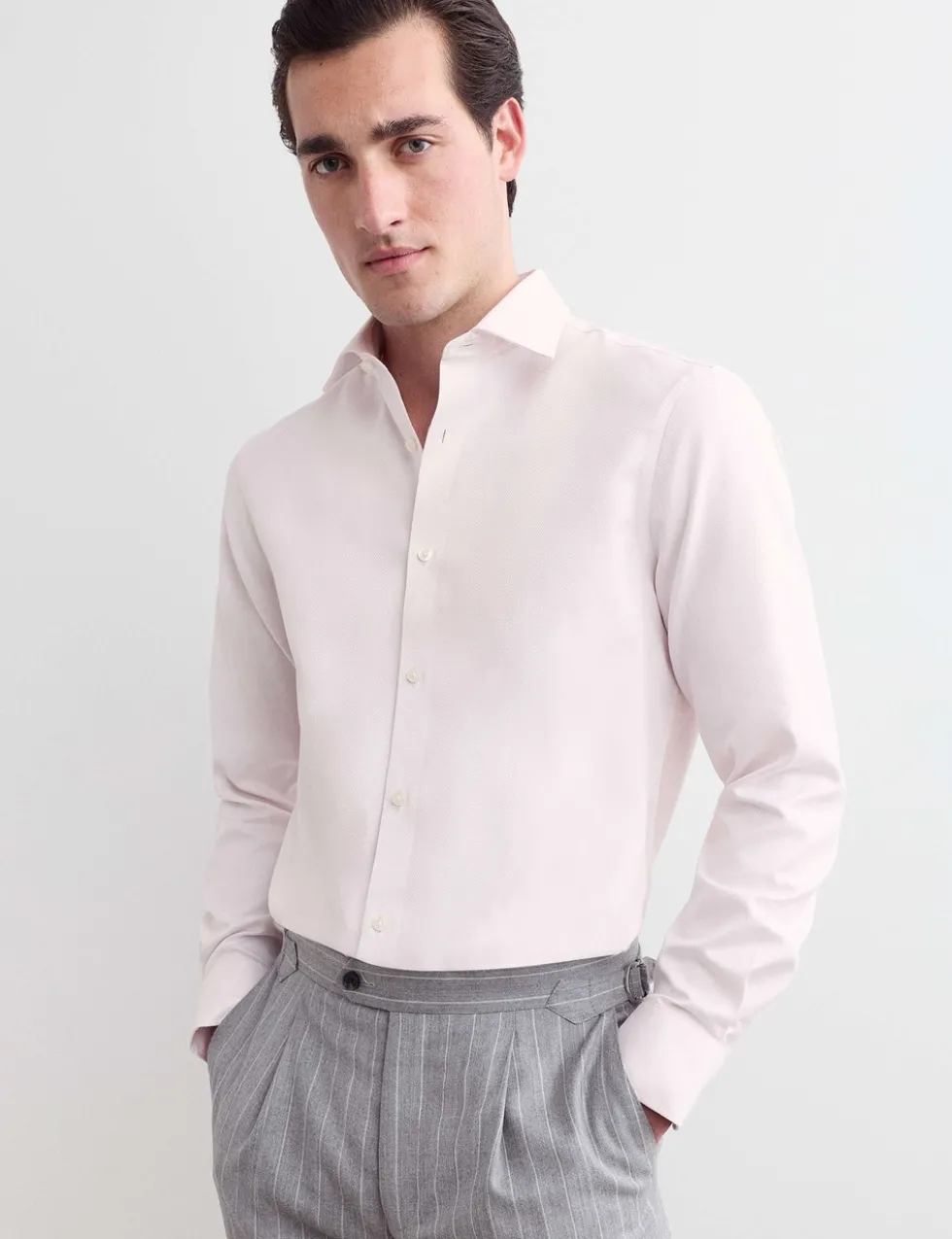 Slim Fit Pure Cotton Luxury Textured Shirt