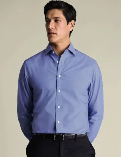 Slim Fit Pure Cotton Non Iron Poplin Shirt
