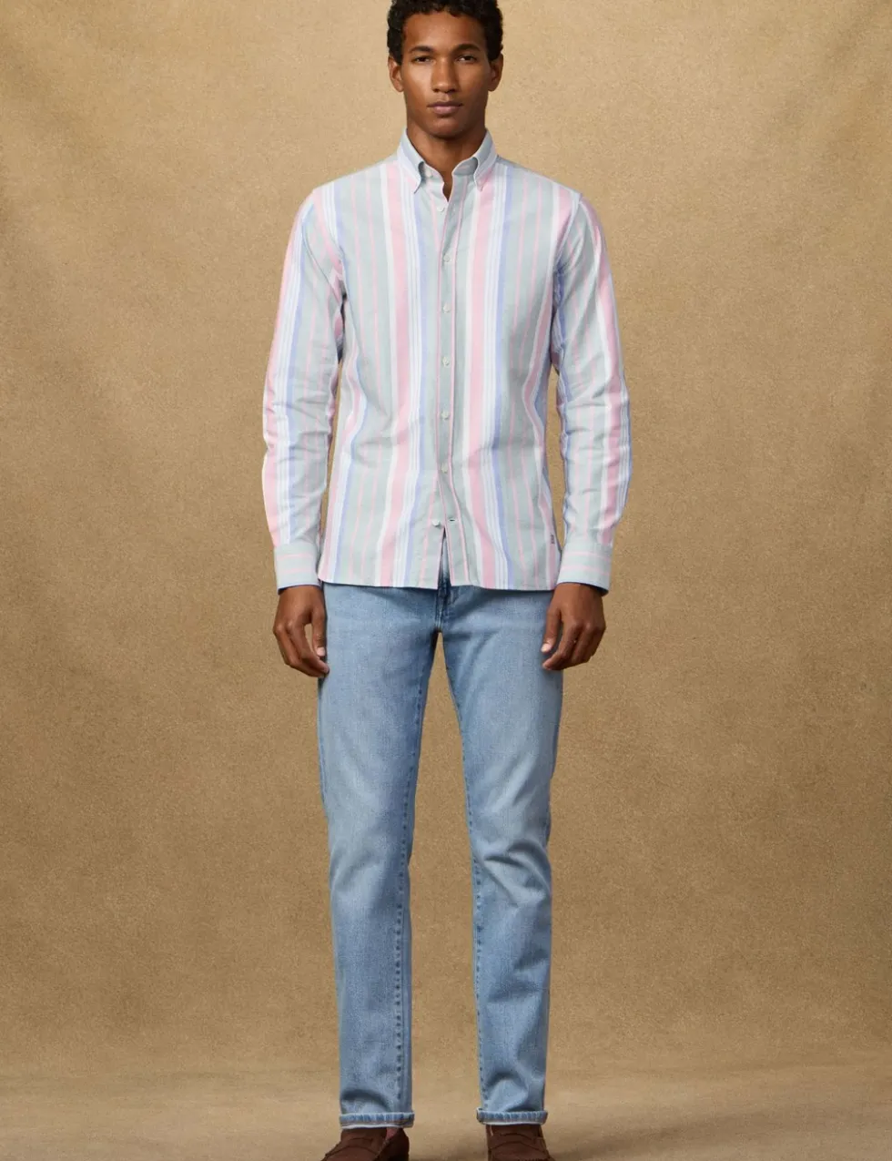 Slim Fit Pure Cotton Striped Oxford Shirt