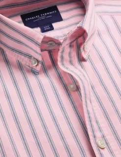 Slim Fit Pure Cotton Striped Oxford Shirt