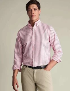 Slim Fit Pure Cotton Striped Oxford Shirt