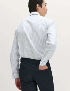 Slim Fit Pure Cotton Striped Luxury Shirt