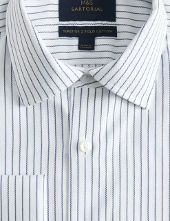 Slim Fit Pure Cotton Striped Luxury Shirt