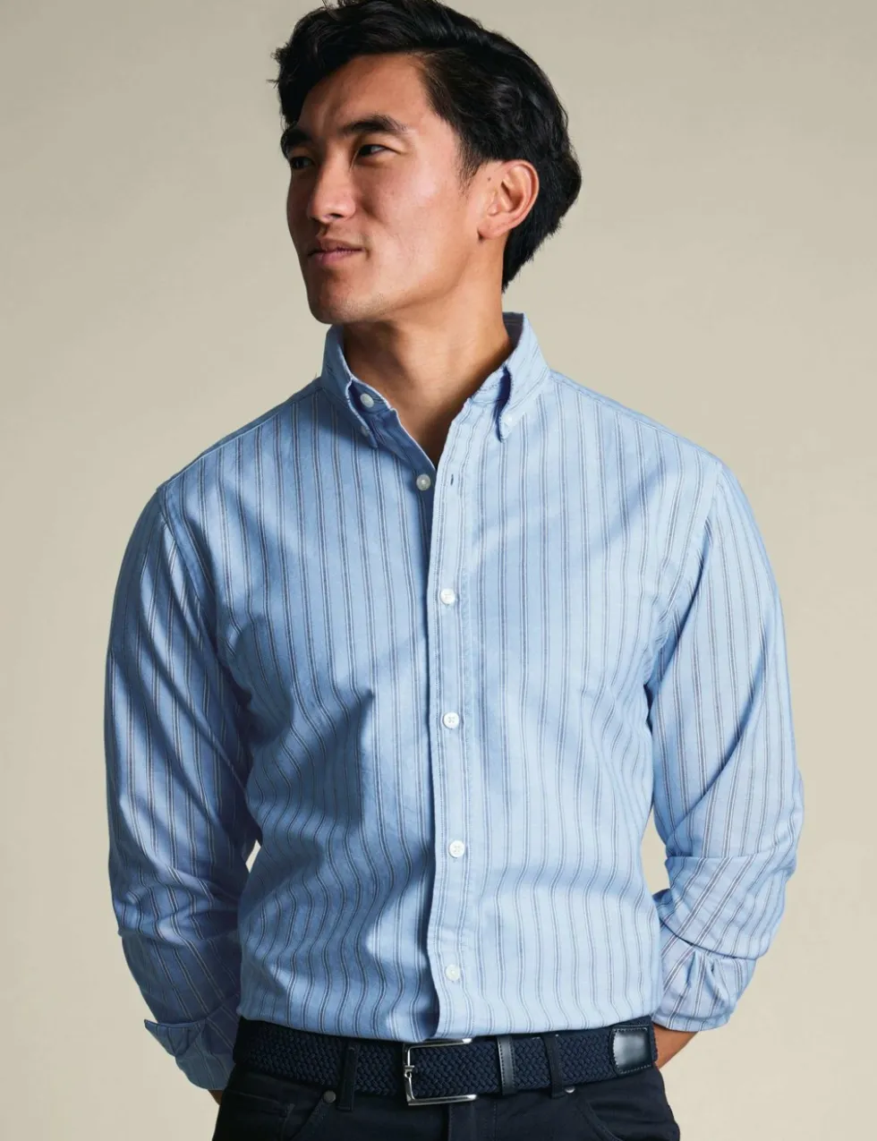 Slim Fit Pure Cotton Striped Oxford Shirt