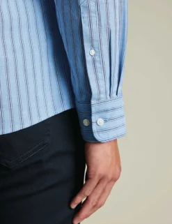 Slim Fit Pure Cotton Striped Oxford Shirt