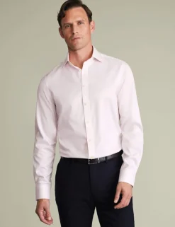 Slim Fit Pure Cotton Textured Luxury Shirt