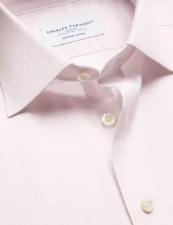 Slim Fit Pure Cotton Textured Luxury Shirt