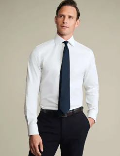 Slim Fit Pure Cotton Textured Luxury Shirt