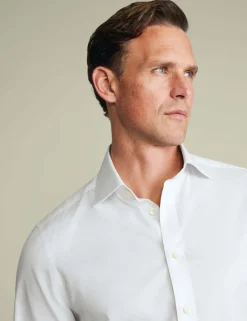 Slim Fit Pure Cotton Textured Luxury Shirt