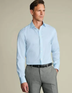 Slim Fit Pure Cotton Textured Luxury Shirt
