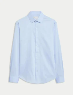 Slim Fit Pure Easy Iron Cotton with Stretch Shirt