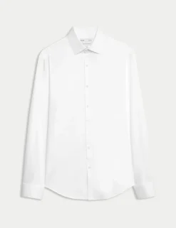 Slim Fit Pure Easy Iron Cotton with Stretch Shirt