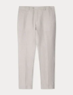 Slim Fit Pure Linen Lightweight Trousers