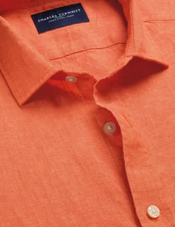 Slim Fit Pure Linen Short Sleeve Shirt