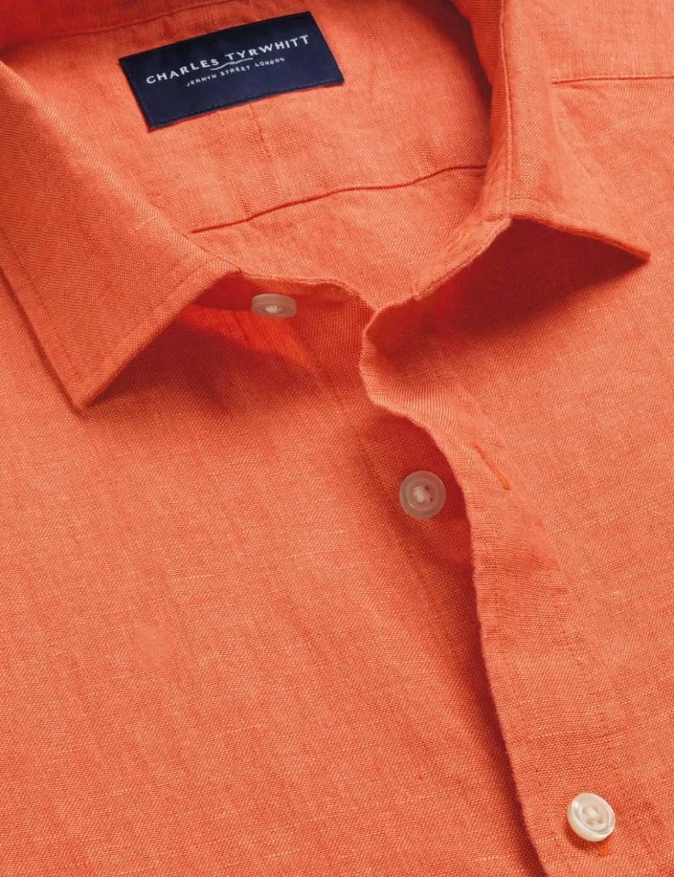 Slim Fit Pure Linen Short Sleeve Shirt