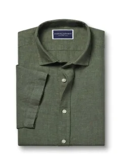 Slim Fit Pure Linen Short Sleeve Shirt