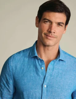 Slim Fit Pure Linen Short Sleeve Shirt