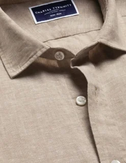 Slim Fit Pure Linen Short Sleeve Shirt