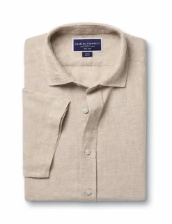 Slim Fit Pure Linen Short Sleeve Shirt