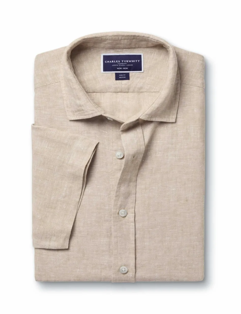 Slim Fit Pure Linen Short Sleeve Shirt