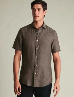 Slim Fit Pure Linen Short Sleeve Shirt
