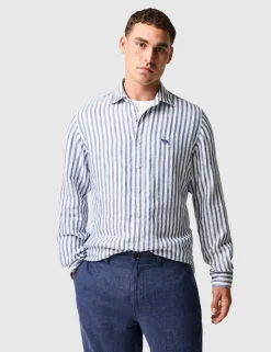 Slim Fit Pure Linen Striped Shirt