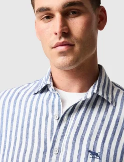 Slim Fit Pure Linen Striped Shirt