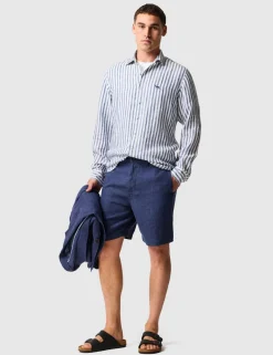 Slim Fit Pure Linen Striped Shirt