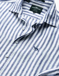 Slim Fit Pure Linen Striped Shirt