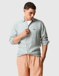 Slim Fit Pure Linen Striped Shirt
