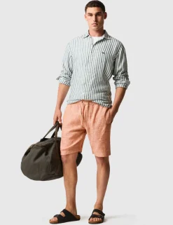 Slim Fit Pure Linen Striped Shirt