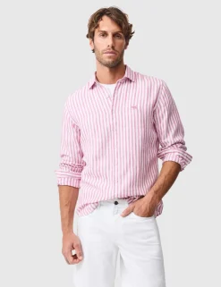 Slim Fit Pure Linen Striped Shirt