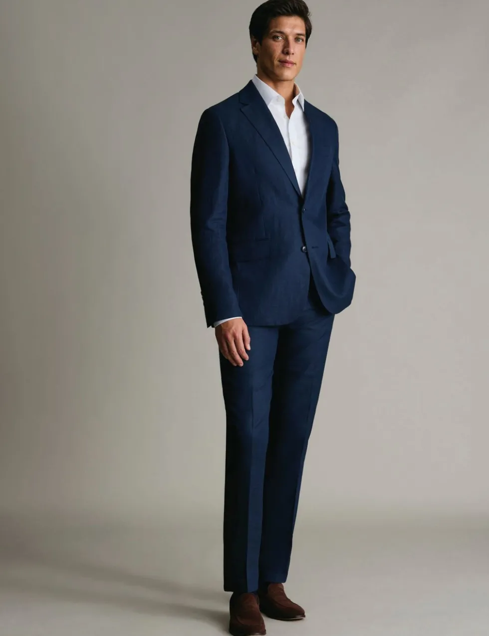 Slim Fit Pure Linen Suit Trousers
