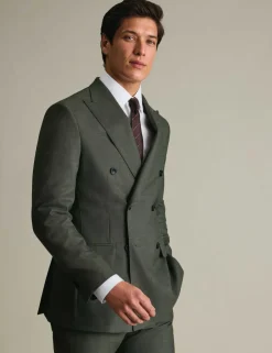 Slim Fit Pure Wool Double Breasted Suit Jacket