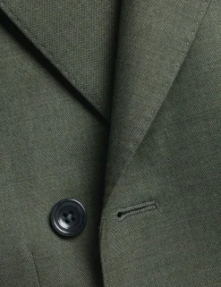 Slim Fit Pure Wool Double Breasted Suit Jacket