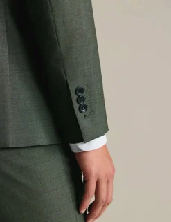 Slim Fit Pure Wool Double Breasted Suit Jacket