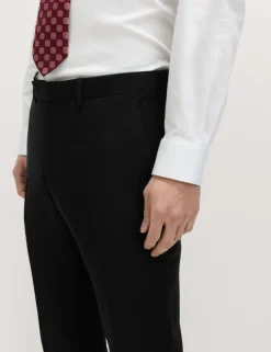 Slim Fit Pure Wool Suit Trousers