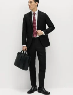 Slim Fit Pure Wool Suit Trousers