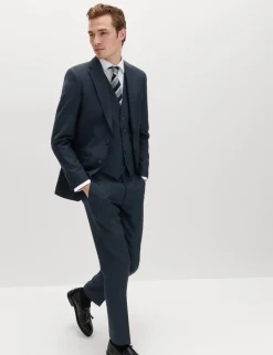 Slim Fit Pure Wool Suit Trousers