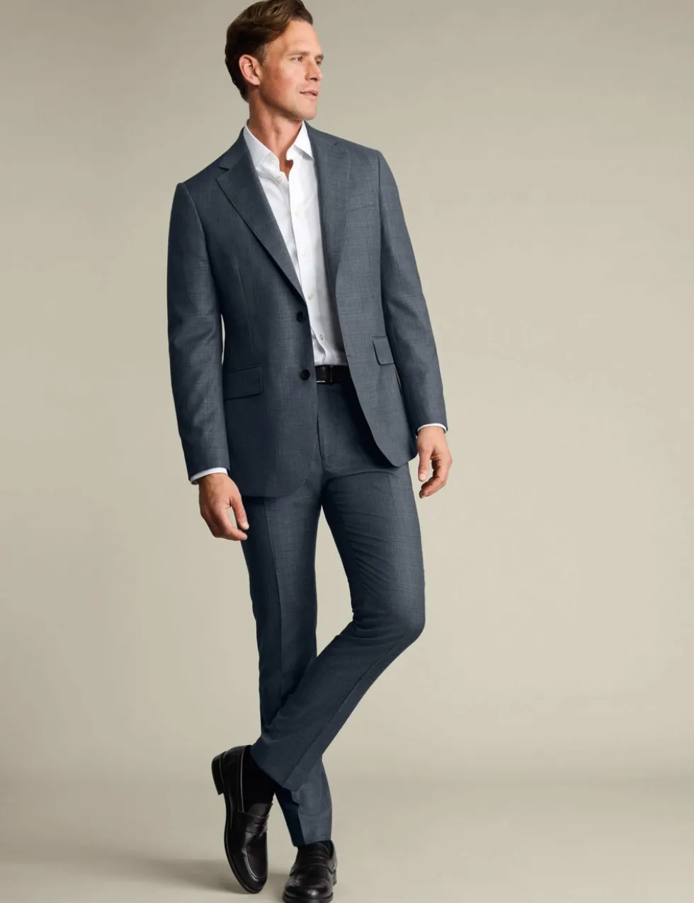 Slim Fit Pure Wool Suit Trousers